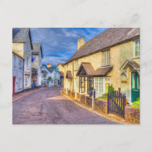 Cartão Postal De Festividades Porlock High Street Art