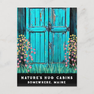 Cartão Postal De Festividades *~* Porta de madeira em dificuldades envelhecida A