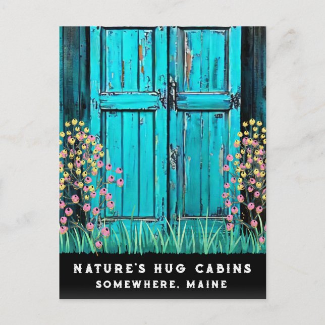 Cartão Postal De Festividades *~* Porta de madeira em dificuldades envelhecida A (Frente)