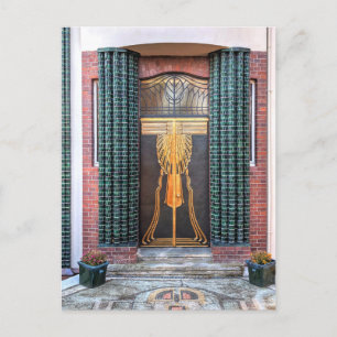 Cartão Postal De Festividades Porta Jugenstil