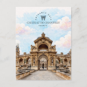 Cartão Postal De Festividades Portão de Entrada, Château De Chantilly França
