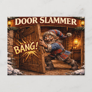 Cartão Postal De Festividades Porte Slammer islandês Yule Lad