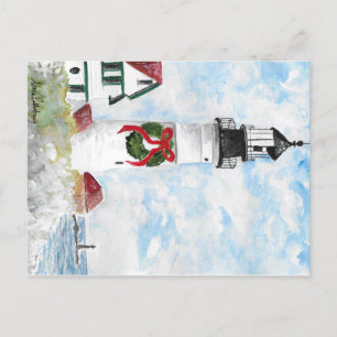 Cartão Postal De Festividades Portland Headlight First Snow