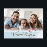 Cartão Postal De Festividades PÓS-CARTÃO FOTO: bonito desejo quente azul<br><div class="desc">Enviar mensagem especial com estilo e pizzazz este ano... Personalizado com seus detalhes e fotos meus produtos de férias modernos certamente se destacarão do elogio que seus amigos e familiares receberão nesta temporada e farão uma lembrança especial que será apreciada muito depois que a temporada terminar. Dica: 1. Para redimensionar/reposicionar...</div>