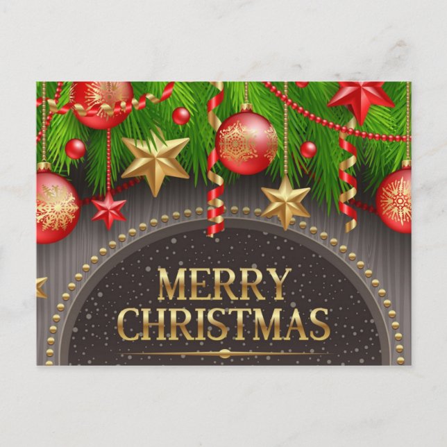 Cartão Postal De Festividades Postais de Festas de Fim de Ano (Frente)