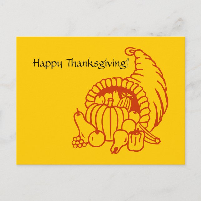 Cartão Postal De Festividades Postcard - Horn of Plenty (Frente)