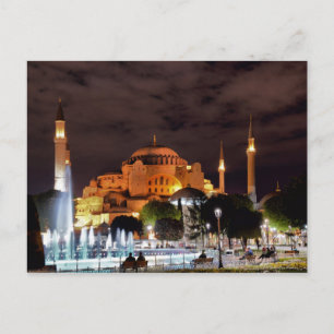 Cartão Postal De Festividades Postcard Santa Sofia Mosque in Istanbul, Turkey
