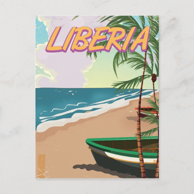 Cartão Postal De Festividades Poster de viagens de férias da Libéria (Frente)