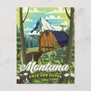 Cartão Postal De Festividades Poster de viagens "Dourado e Prata" de Montana