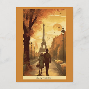 Cartão Postal De Festividades Poster de viagens, Romance em Paris personalizável