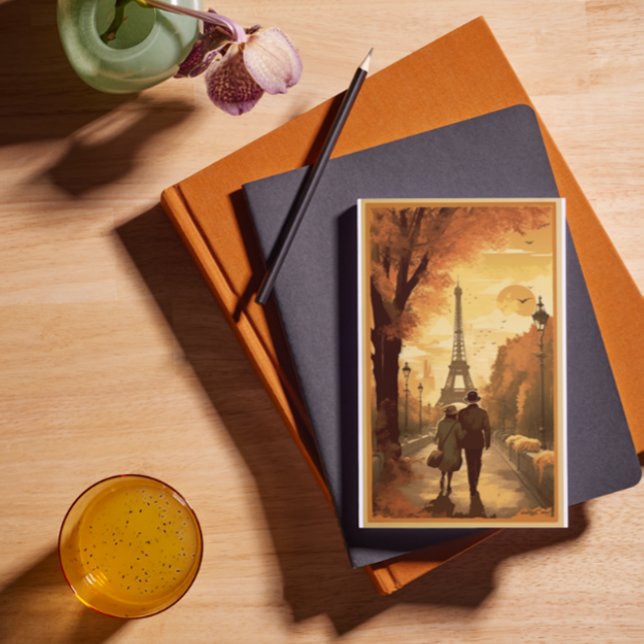 Cartão Postal De Festividades Poster de viagens, Romance em Paris personalizável (Criador carregado)