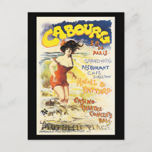 Cartão Postal De Festividades Poster romântico do feriado do viagem de Cabourg