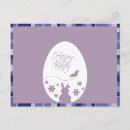 Cartão Postal De Festividades Posto de Férias Roxo de Pastel de Ovos Felz pascoa
