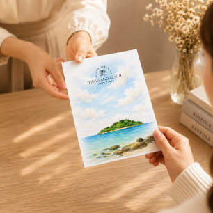 Cartão Postal De Festividades Praia da Ilha de Jeju – Coreano Viagem em Aquare