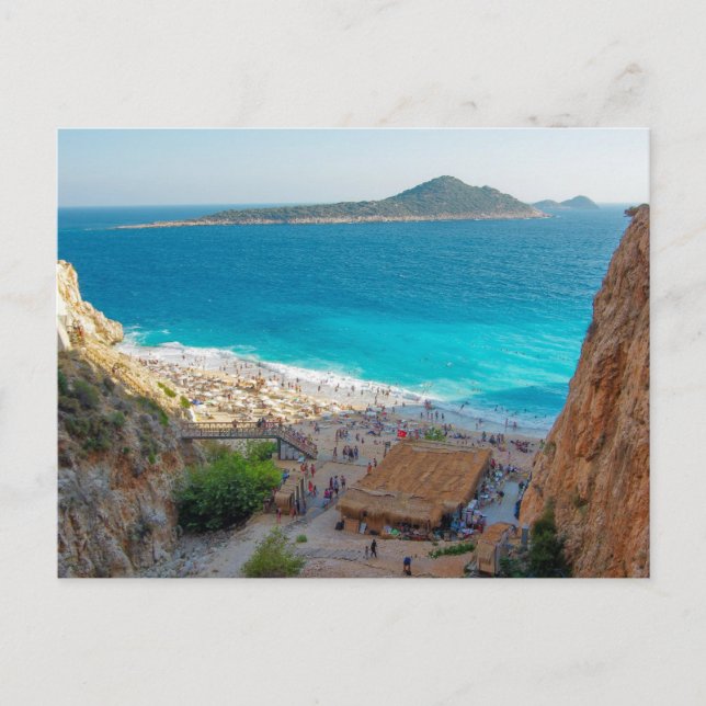 Cartão Postal De Festividades Praia de Antalya Eyebrow Kaputas .Turquia (Frente)