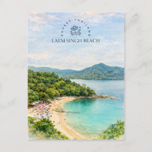 Cartão Postal De Festividades Praia Laem Singh Phuket Tailândia Presente Aquar