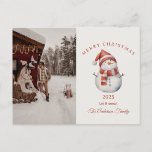 Cartão Postal De Festividades Prática de Natal com aquarela personalizada