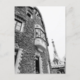Cartão Postal De Festividades Prédio Bnw no Parque Güell em Barcelona