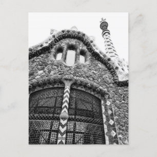 Cartão Postal De Festividades Prédio Bnw no Parque Güell em Barcelona