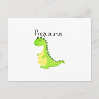 Cartão Postal De Festividades Pregosaurus Divertido Chá de Bebê Dinossauro Grávi