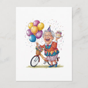 Cartão Postal De Festividades Presente de Aniversário Divertido para a Vovó Anda