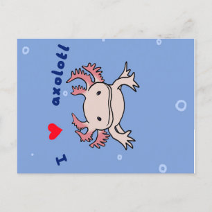Cartão Postal De Festividades Presente de Axolotl Axolotl Fofo para Aniversário