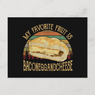 Cartão Postal De Festividades Presente de Bacon Ovo e Queijo da Minha Fruta Favo