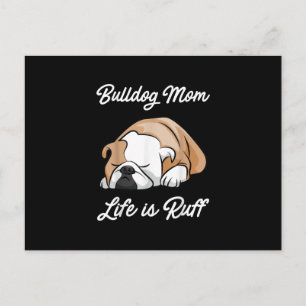 Cartão Postal De Festividades Presente de Cachorro Vida de Mãe de Bulldog é Di