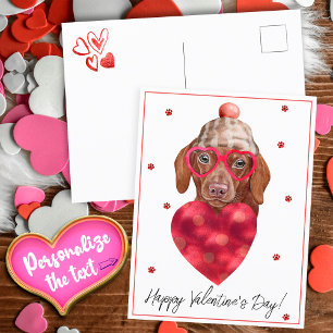 Cartão Postal De Festividades Presente de Dia dos Namorados Amante de Cachorro D