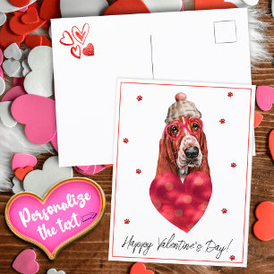 Cartão Postal De Festividades Presente de Dia dos Namorados Amante de Cães Basse