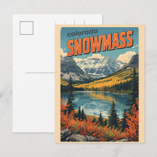 Cartão Postal De Festividades Presente de esqui vintage de primavera SNOWMASS ál