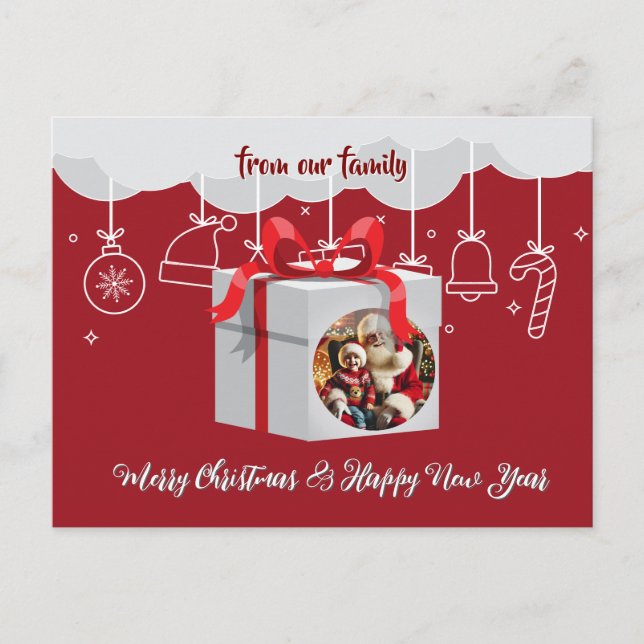 Cartão Postal De Festividades presente de Natal (Frente)