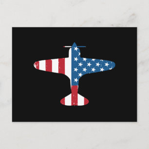 Cartão Postal De Festividades Presente de Piloto Veterano da Bandeira dos EUA Ae