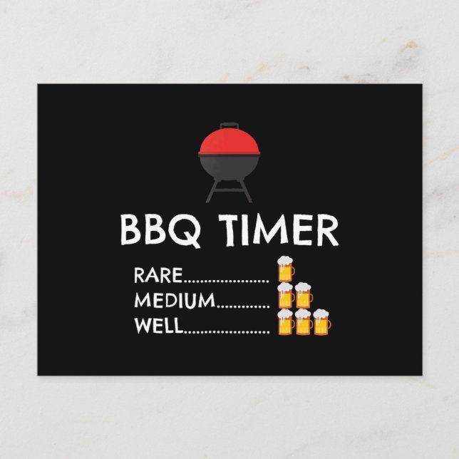 Cartão Postal De Festividades Presente do Timer do Barbecue Funny Grill Griling  (Frente)