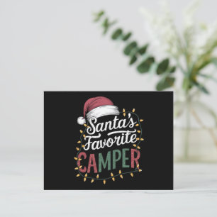 Cartão Postal De Festividades Presente Favorito do Papai Noel para Camping de Na