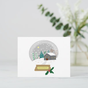 Cartão Postal De Festividades Presente Gif Natal Casa Globo de Neve Inverno Acon