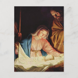 Cartão Postal De Festividades Presentes da cena da natividade para o Natal