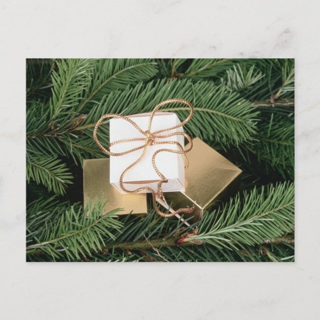 Cartão Postal De Festividades Presentes De Férias Na Árvore (Frente)