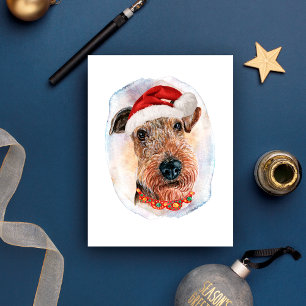 Cartão Postal De Festividades Presentes De Natal Airedale Terrier Para Aromas De