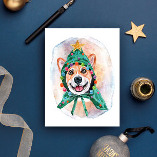 Cartão Postal De Festividades Presentes de Natal Corgi Para Amantes de Cães