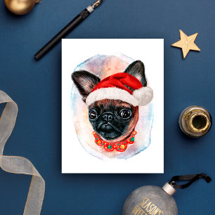 Cartão Postal De Festividades Presentes de Natal do Griffon de Bruxelas para Ama