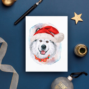 Cartão Postal De Festividades Presentes de Natal do Malamute do Alasca Para aman