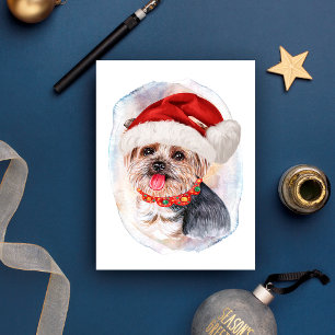 Cartão Postal De Festividades Presentes De Natal Do Yorkshire Terrier Para Amant