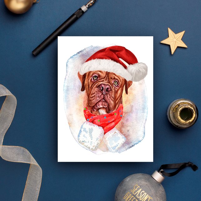 Cartão Postal De Festividades Presentes De Natal Franceses Mastiff Para Os Amant (Criador carregado)