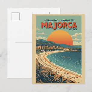 Cartão Postal De Festividades Presentes de viagem da praia Vintage Mallorcca Esp