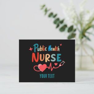 Cartão Postal De Festividades Presentes personalizados de enfermeira de saúde pú