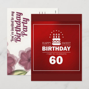 Cartão Postal De Festividades Presentes Personalizados para 60º Aniversário: Cel