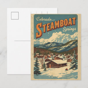 Cartão Postal De Festividades presentes vintage de Steamboat Springs Colorado mo