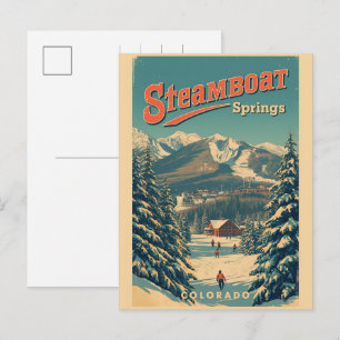 Cartão Postal De Festividades Presentes vintage de Steamboat Springs Colorado mo