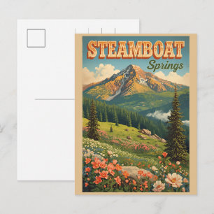 Cartão Postal De Festividades presentes vintage de Steamboat Springs Colorado mo